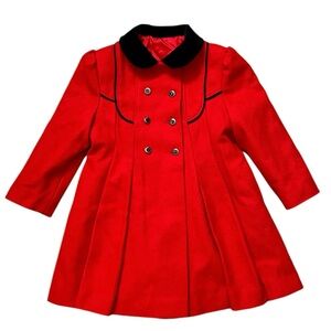 Vintage Wool Coat Red Black Overcoat Rothschild 4 5 6